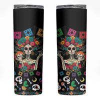 Mexican La Catrina Skinny Tumbler Viva Mexico Dia De Muertos - Wonder Print Shop