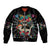 Mexican La Catrina Sleeve Zip Bomber Jacket Viva Mexico Dia De Muertos - Wonder Print Shop