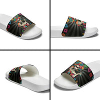 Mexican La Catrina Slide Sandals Viva Mexico Dia De Muertos - Wonder Print Shop