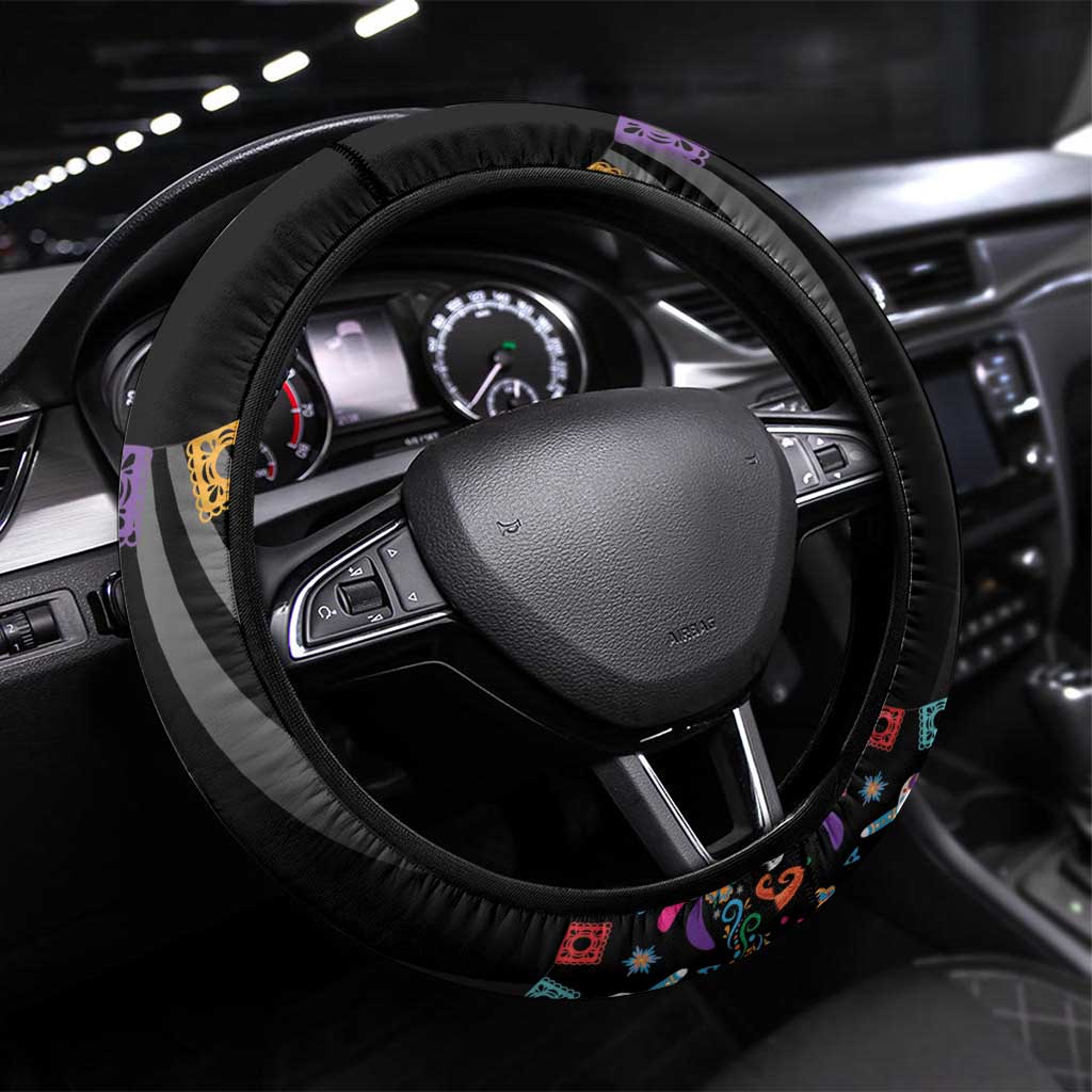 Mexican La Catrina Steering Wheel Cover Viva Mexico Dia De Muertos - Wonder Print Shop