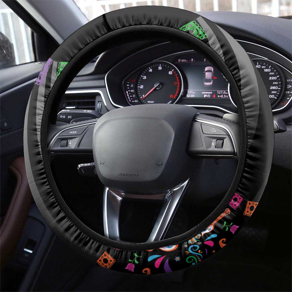 Mexican La Catrina Steering Wheel Cover Viva Mexico Dia De Muertos - Wonder Print Shop