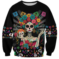 Mexican La Catrina Sweatshirt Viva Mexico Dia De Muertos - Wonder Print Shop
