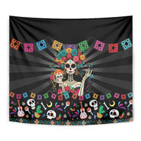 Mexican La Catrina Tapestry Viva Mexico Dia De Muertos - Wonder Print Shop