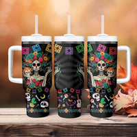 Mexican La Catrina Tumbler With Handle Viva Mexico Dia De Muertos - Wonder Print Shop