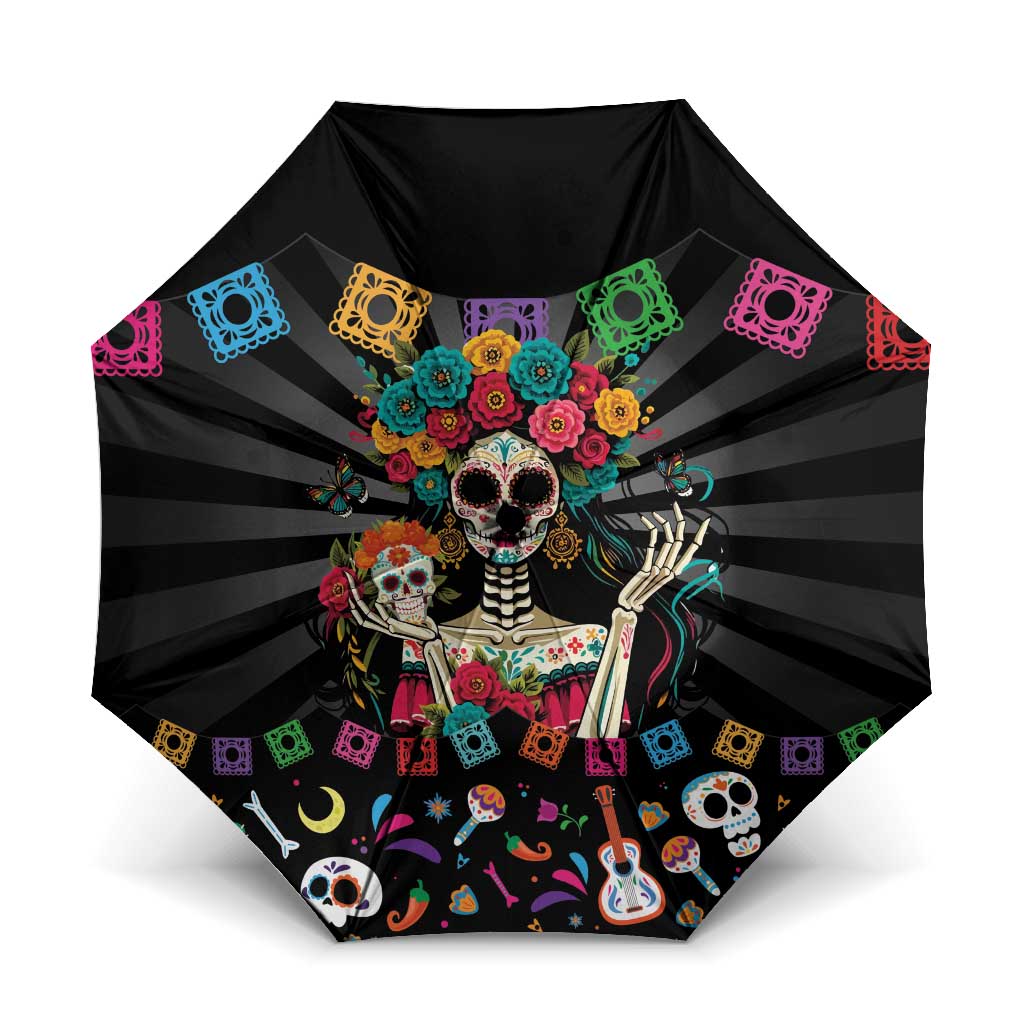 Mexican La Catrina Umbrella Viva Mexico Dia De Muertos - Wonder Print Shop