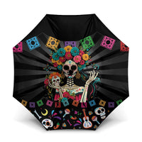 Mexican La Catrina Umbrella Viva Mexico Dia De Muertos - Wonder Print Shop