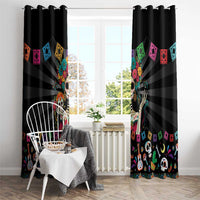 Mexican La Catrina Window Curtain Viva Mexico Dia De Muertos - Wonder Print Shop