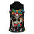Mexican La Catrina Women Sleeveless Polo Shirt Viva Mexico Dia De Muertos - Wonder Print Shop