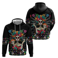 Mexican La Catrina Zip Hoodie Viva Mexico Dia De Muertos - Wonder Print Shop