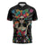Mexican La Catrina Zipper Polo Shirt Viva Mexico Dia De Muertos - Wonder Print Shop