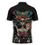 Mexican La Catrina Zipper Polo Shirt Viva Mexico Dia De Muertos - Wonder Print Shop