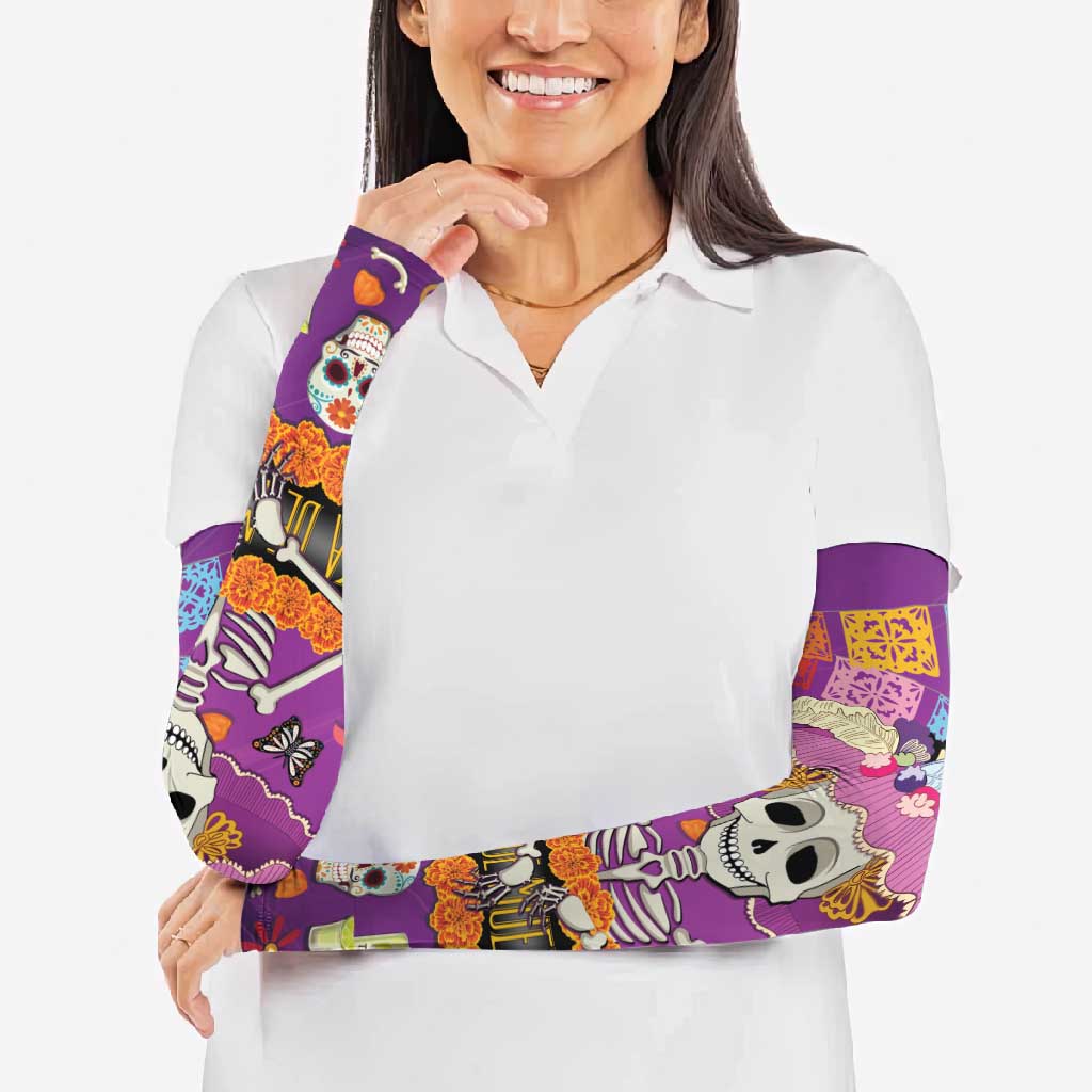 Dia De Muertos Mexico Arm Sleeves La Calavera Catrina - Wonder Print Shop