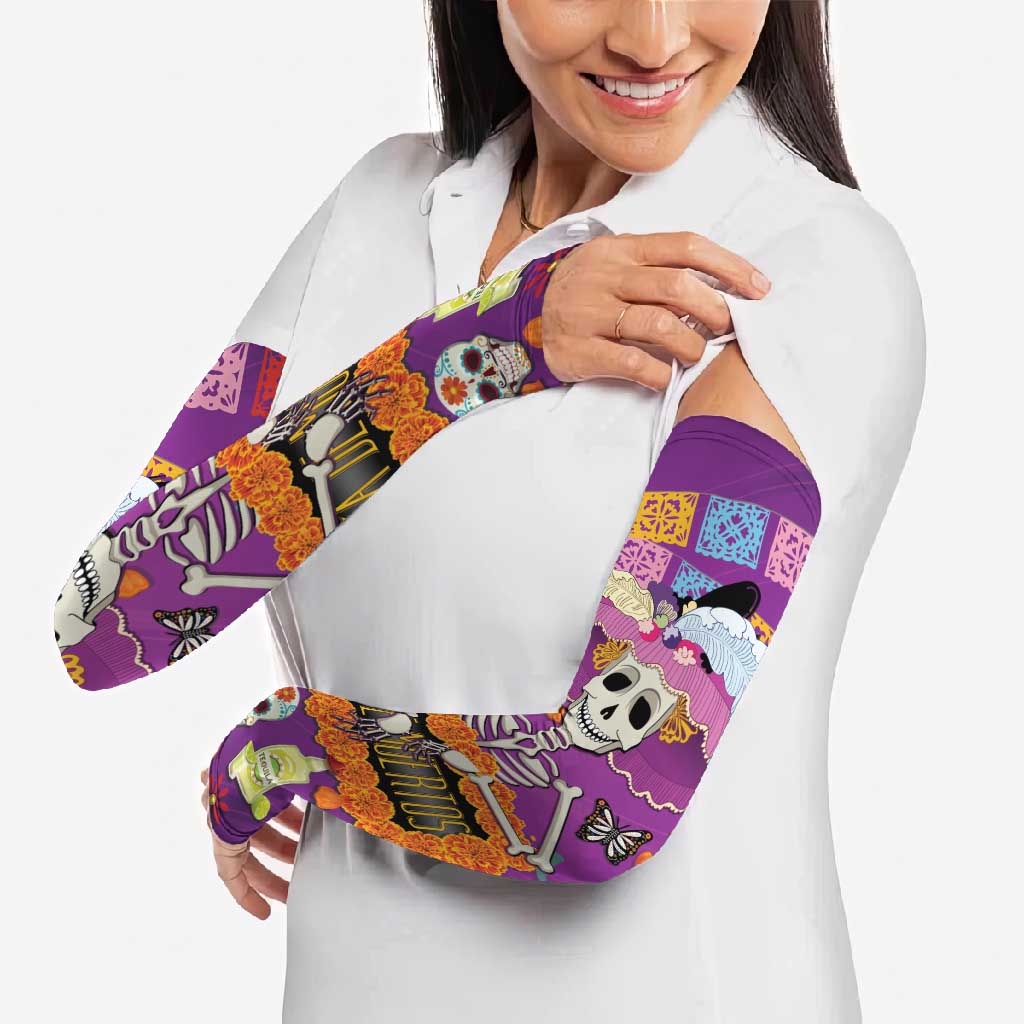 Dia De Muertos Mexico Arm Sleeves La Calavera Catrina - Wonder Print Shop