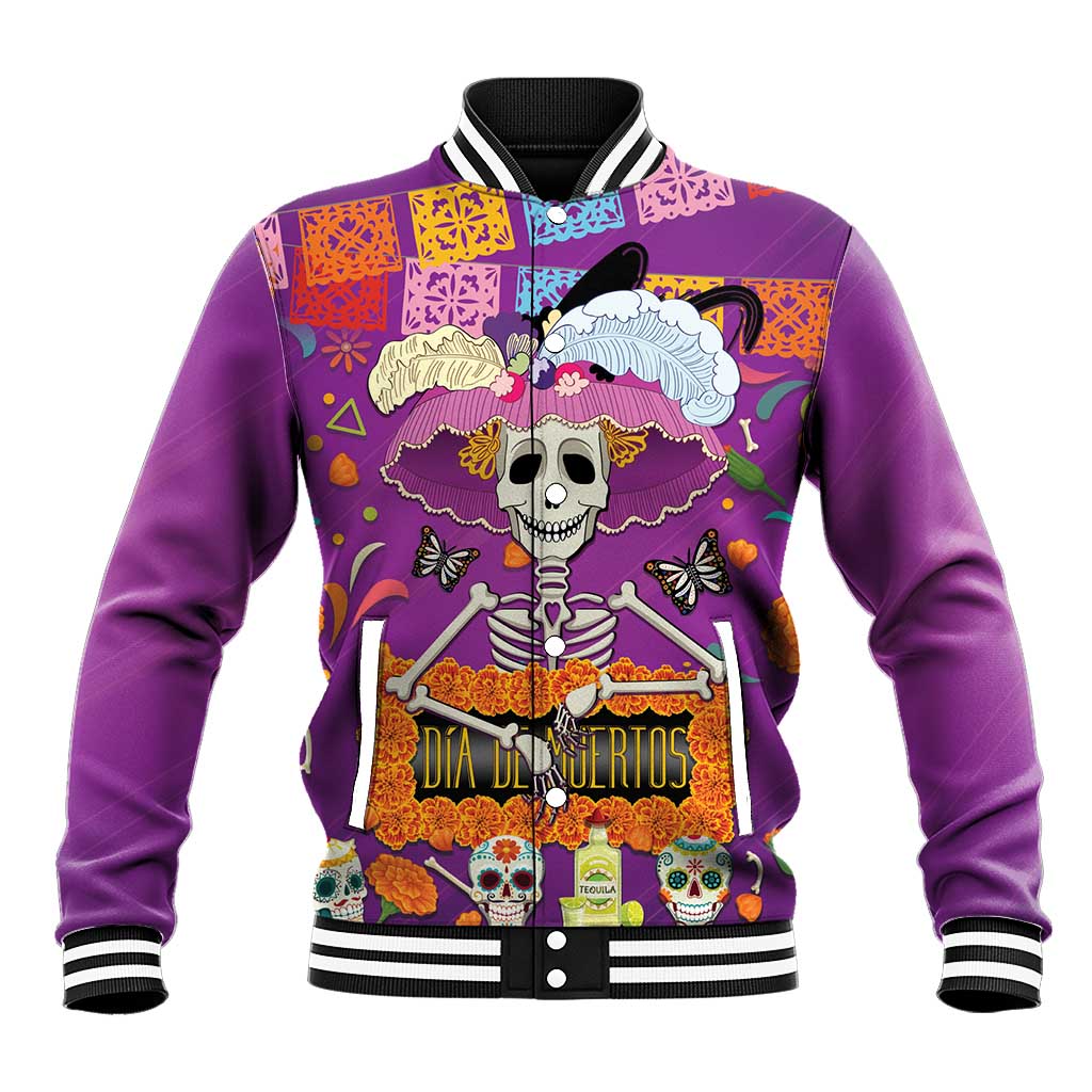 Dia De Muertos Mexico Baseball Jacket La Calavera Catrina - Wonder Print Shop