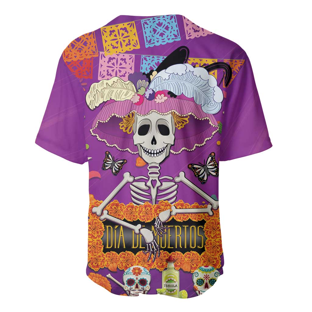 Dia De Muertos Mexico Baseball Jersey La Calavera Catrina - Wonder Print Shop