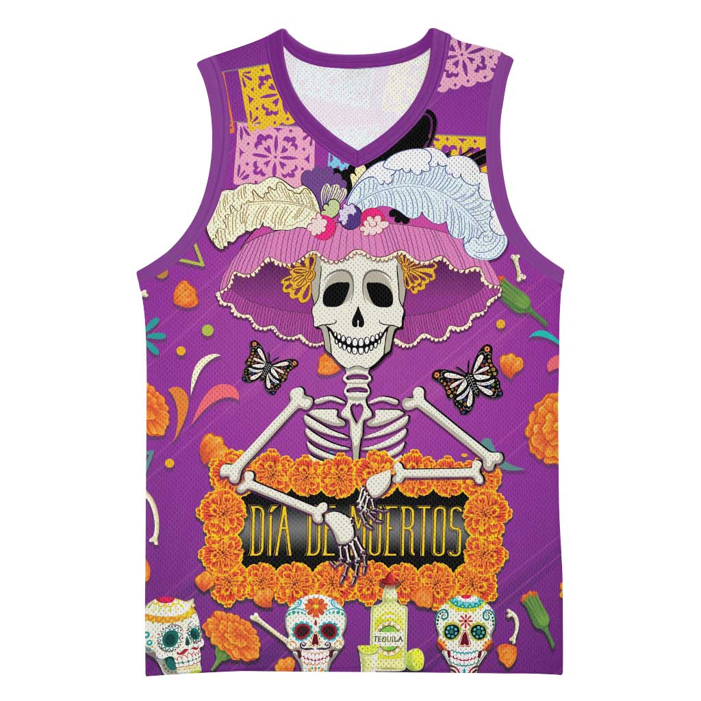 Dia De Muertos Mexico Basketball Jersey La Calavera Catrina - Wonder Print Shop