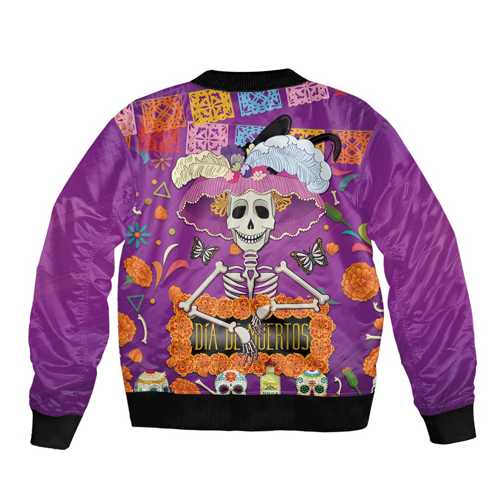 Dia De Muertos Mexico Bomber Jacket La Calavera Catrina - Wonder Print Shop