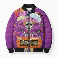 Dia De Muertos Mexico Bomber Puffer Jacket La Calavera Catrina - Wonder Print Shop