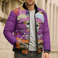 Dia De Muertos Mexico Bomber Puffer Jacket La Calavera Catrina - Wonder Print Shop