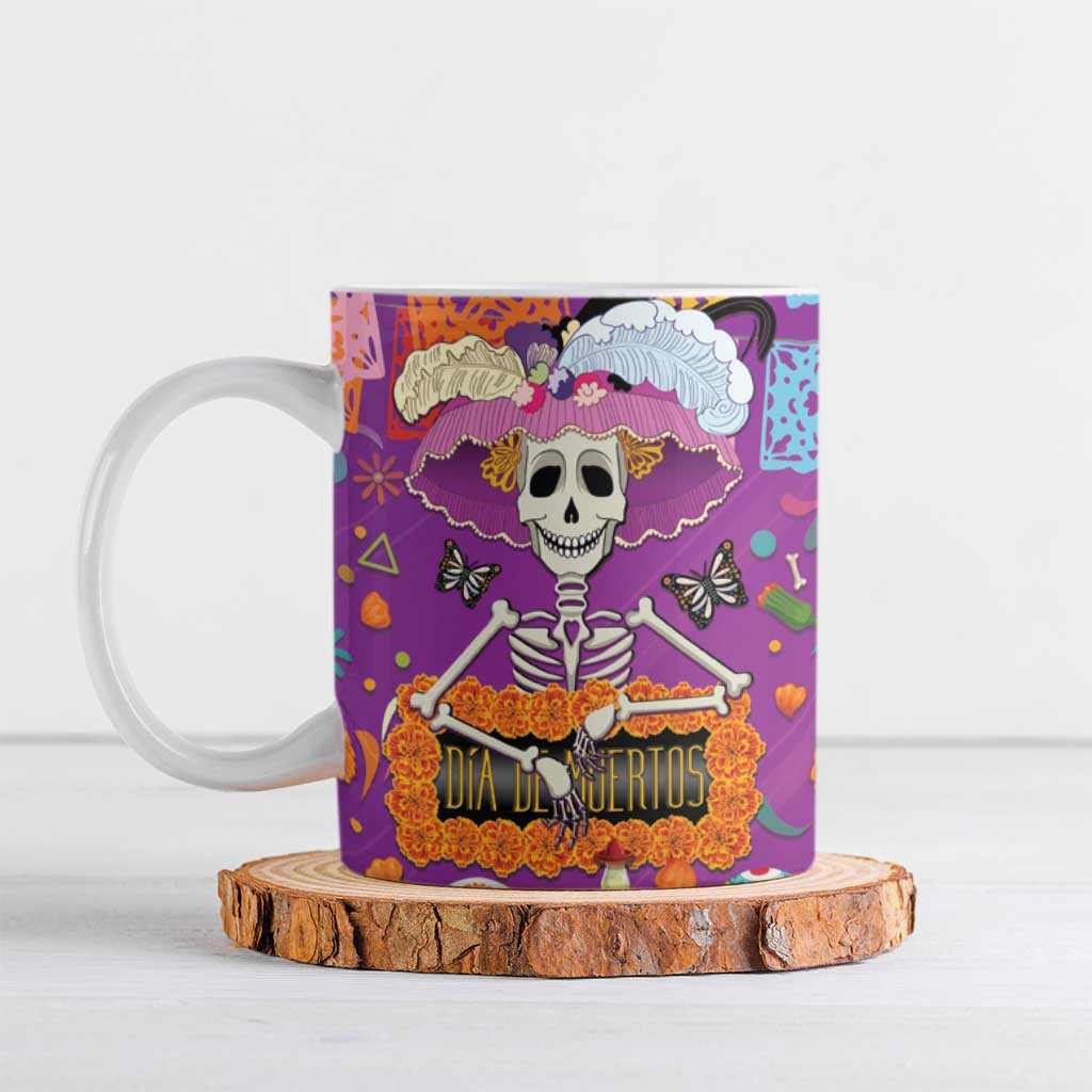 Dia De Muertos Mexico Ceramic Mug La Calavera Catrina - Wonder Print Shop