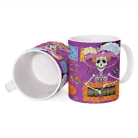 Dia De Muertos Mexico Ceramic Mug La Calavera Catrina - Wonder Print Shop