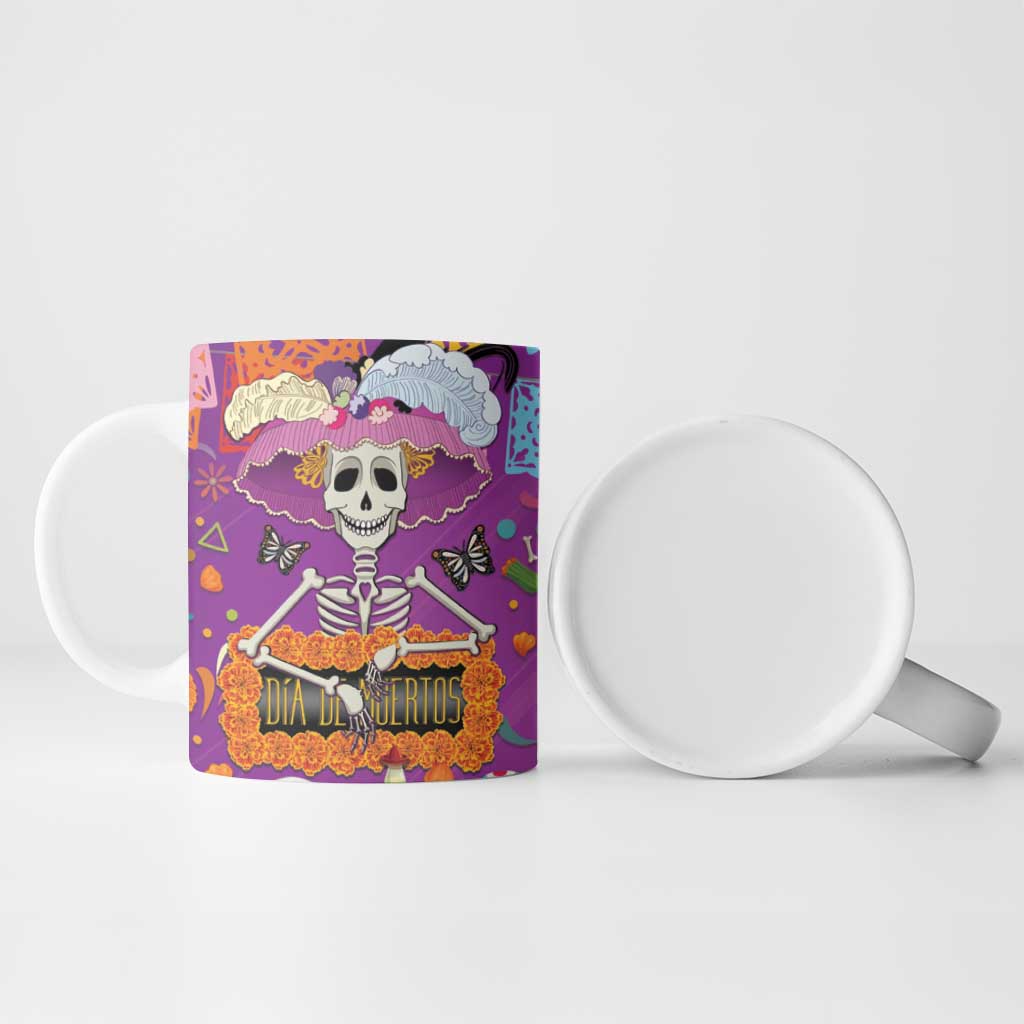 Dia De Muertos Mexico Ceramic Mug La Calavera Catrina - Wonder Print Shop