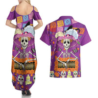 Dia De Muertos Mexico Couples Matching Summer Maxi Dress and Hawaiian Shirt La Calavera Catrina - Wonder Print Shop