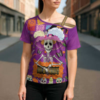 Dia De Muertos Mexico Cross Shoulder Shirt La Calavera Catrina - Wonder Print Shop