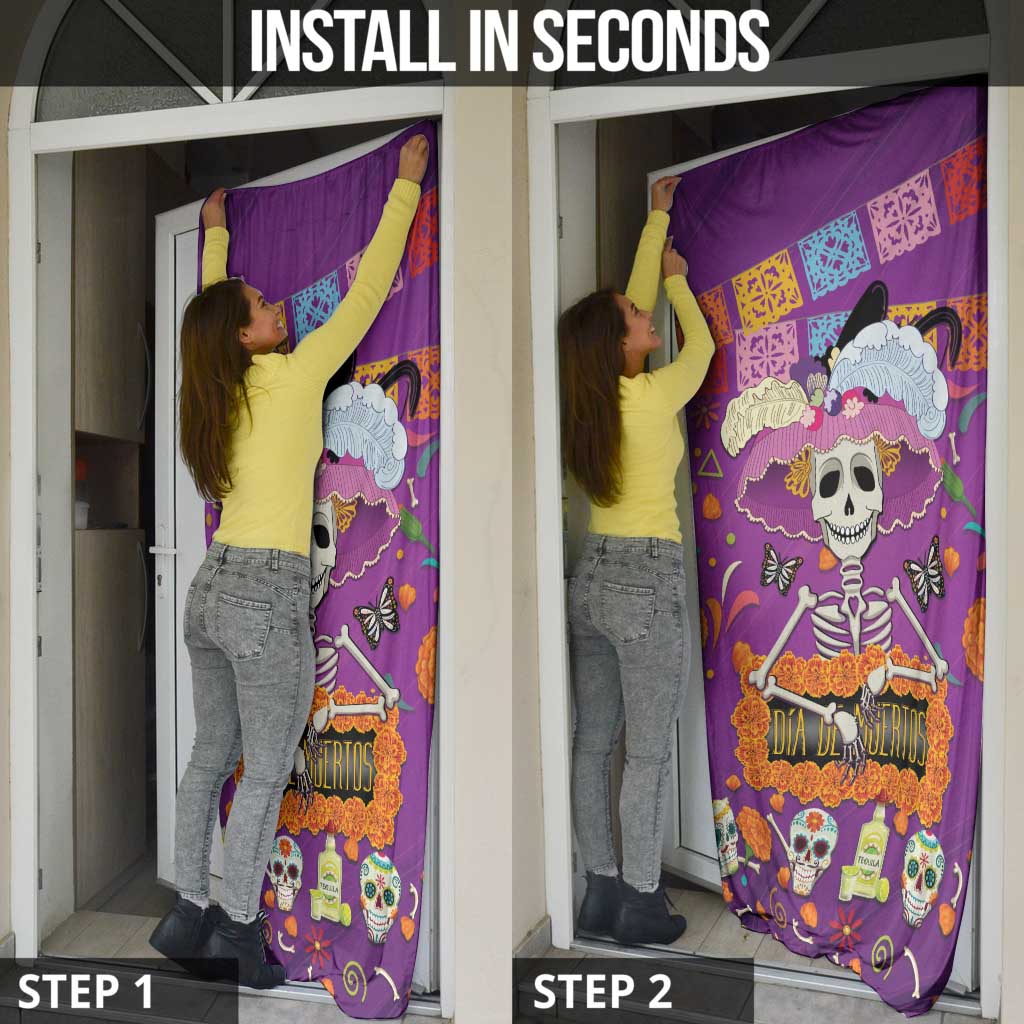 Dia De Muertos Mexico Door Cover La Calavera Catrina - Wonder Print Shop
