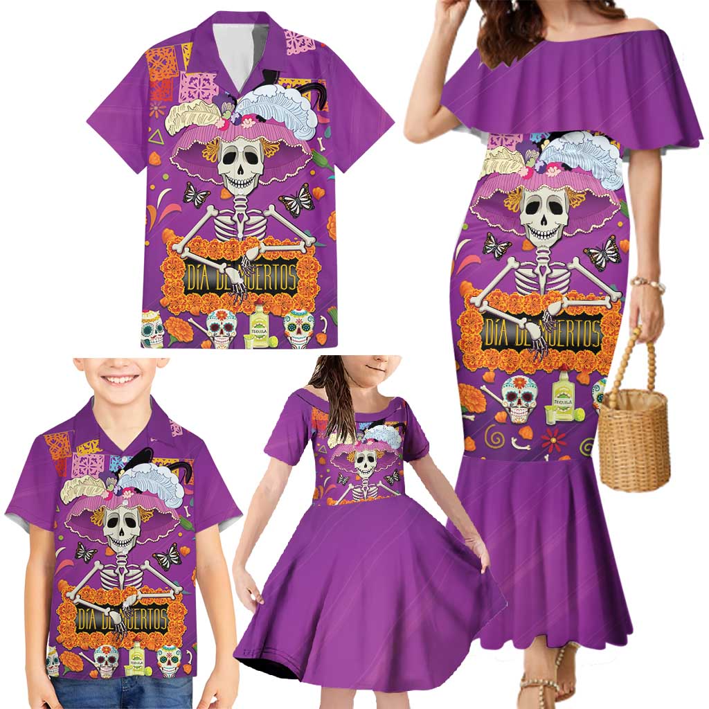 Dia De Muertos Mexico Family Matching Mermaid Dress and Hawaiian Shirt La Calavera Catrina - Wonder Print Shop