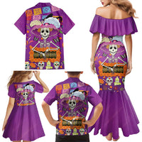 Dia De Muertos Mexico Family Matching Mermaid Dress and Hawaiian Shirt La Calavera Catrina - Wonder Print Shop