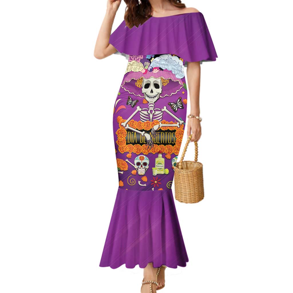 Dia De Muertos Mexico Family Matching Mermaid Dress and Hawaiian Shirt La Calavera Catrina - Wonder Print Shop