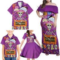 Dia De Muertos Mexico Family Matching Off Shoulder Maxi Dress and Hawaiian Shirt La Calavera Catrina - Wonder Print Shop