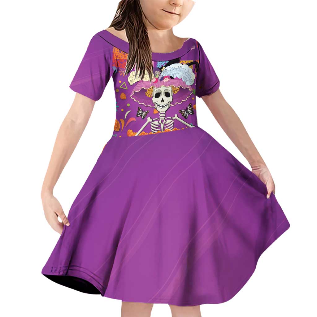 Dia De Muertos Mexico Family Matching Off Shoulder Short Dress and Hawaiian Shirt La Calavera Catrina - Wonder Print Shop