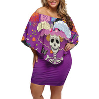 Dia De Muertos Mexico Family Matching Off Shoulder Short Dress and Hawaiian Shirt La Calavera Catrina - Wonder Print Shop