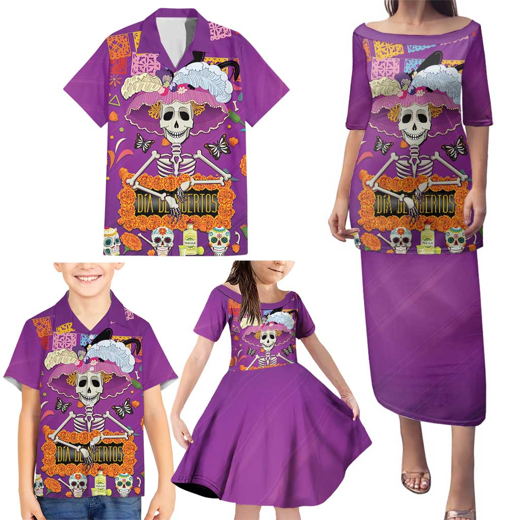 Dia De Muertos Mexico Family Matching Puletasi and Hawaiian Shirt La Calavera Catrina - Wonder Print Shop