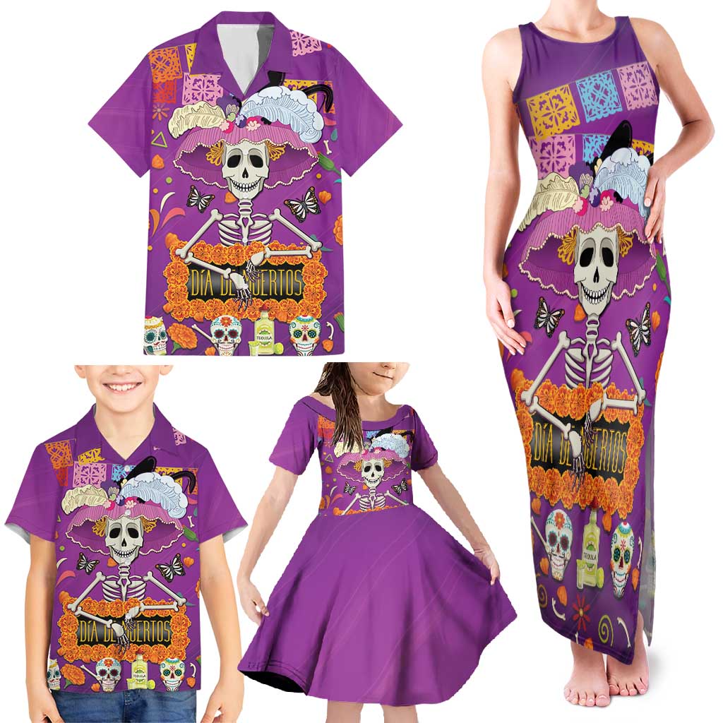 Dia De Muertos Mexico Family Matching Tank Maxi Dress and Hawaiian Shirt La Calavera Catrina - Wonder Print Shop