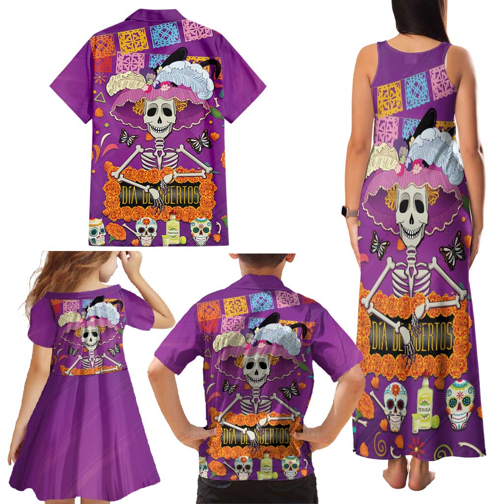 Dia De Muertos Mexico Family Matching Tank Maxi Dress and Hawaiian Shirt La Calavera Catrina - Wonder Print Shop