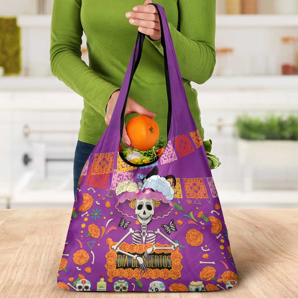 Dia De Muertos Mexico Grocery Bag La Calavera Catrina - Wonder Print Shop