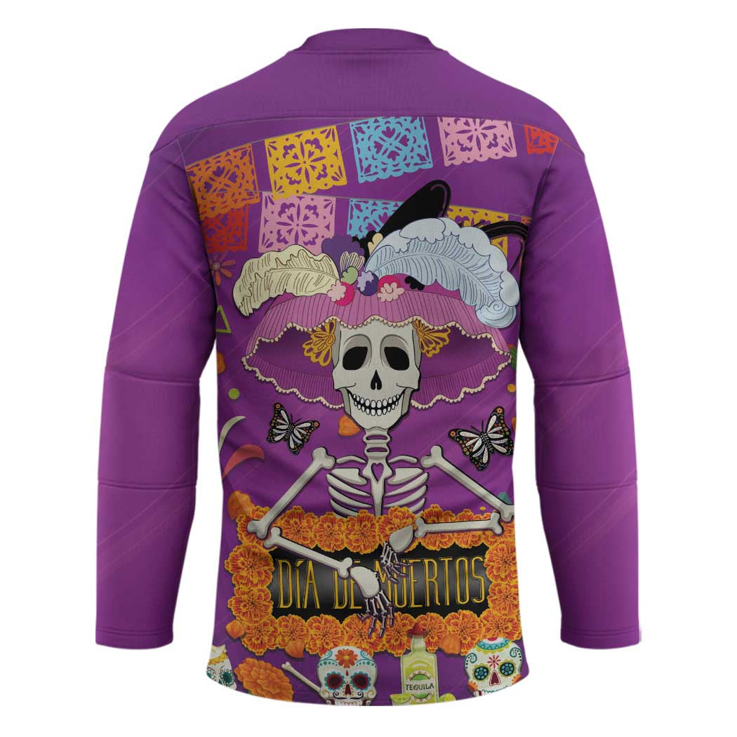 Dia De Muertos Mexico Hockey Jersey La Calavera Catrina - Wonder Print Shop