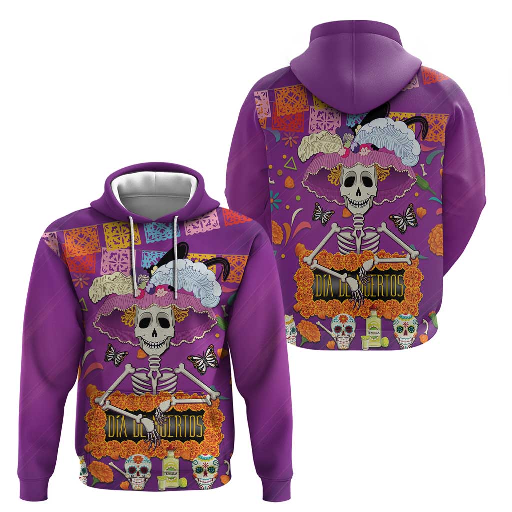 Dia De Muertos Mexico Hoodie La Calavera Catrina - Wonder Print Shop