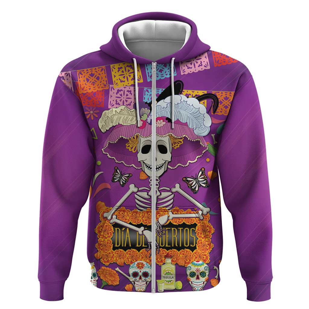 Dia De Muertos Mexico Hoodie La Calavera Catrina - Wonder Print Shop