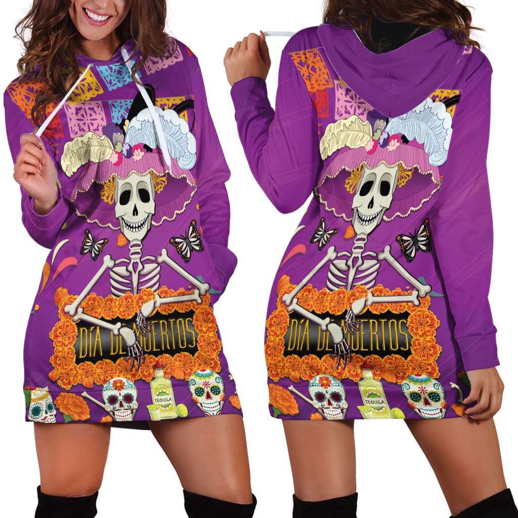 Dia De Muertos Mexico Hoodie Dress La Calavera Catrina - Wonder Print Shop