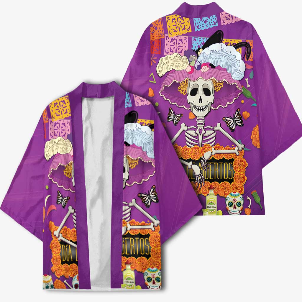 Dia De Muertos Mexico Kimono La Calavera Catrina - Wonder Print Shop
