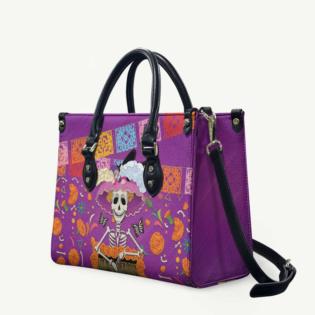 Dia De Muertos Mexico Leather Bag La Calavera Catrina - Wonder Print Shop