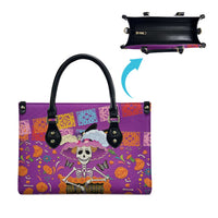 Dia De Muertos Mexico Leather Bag La Calavera Catrina - Wonder Print Shop