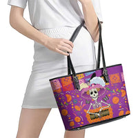 Dia De Muertos Mexico Leather Tote Bag La Calavera Catrina - Wonder Print Shop