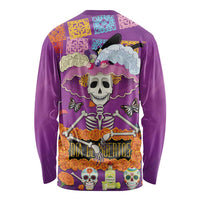 Dia De Muertos Mexico Long Sleeve Shirt La Calavera Catrina - Wonder Print Shop