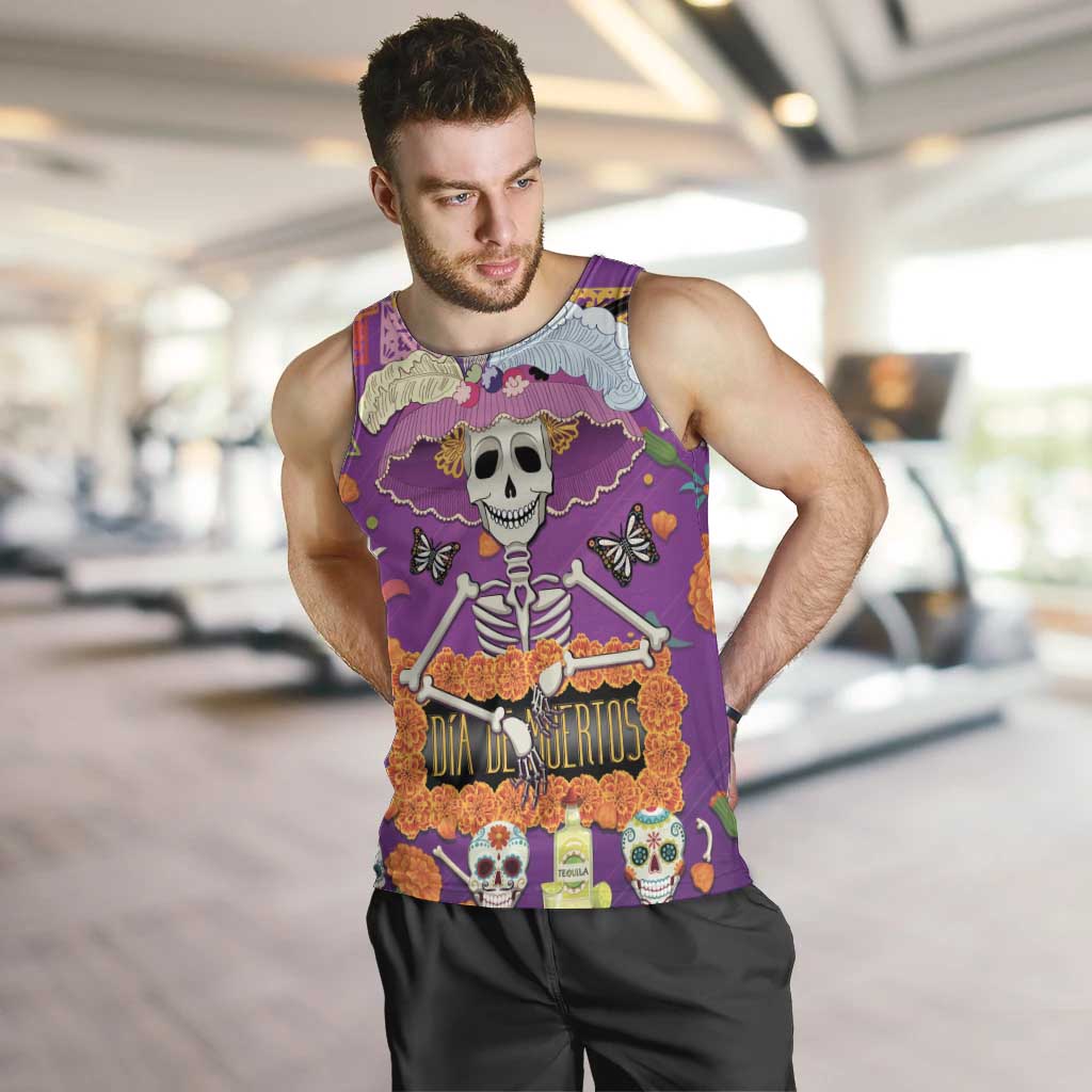 Dia De Muertos Mexico Men Tank Top La Calavera Catrina - Wonder Print Shop