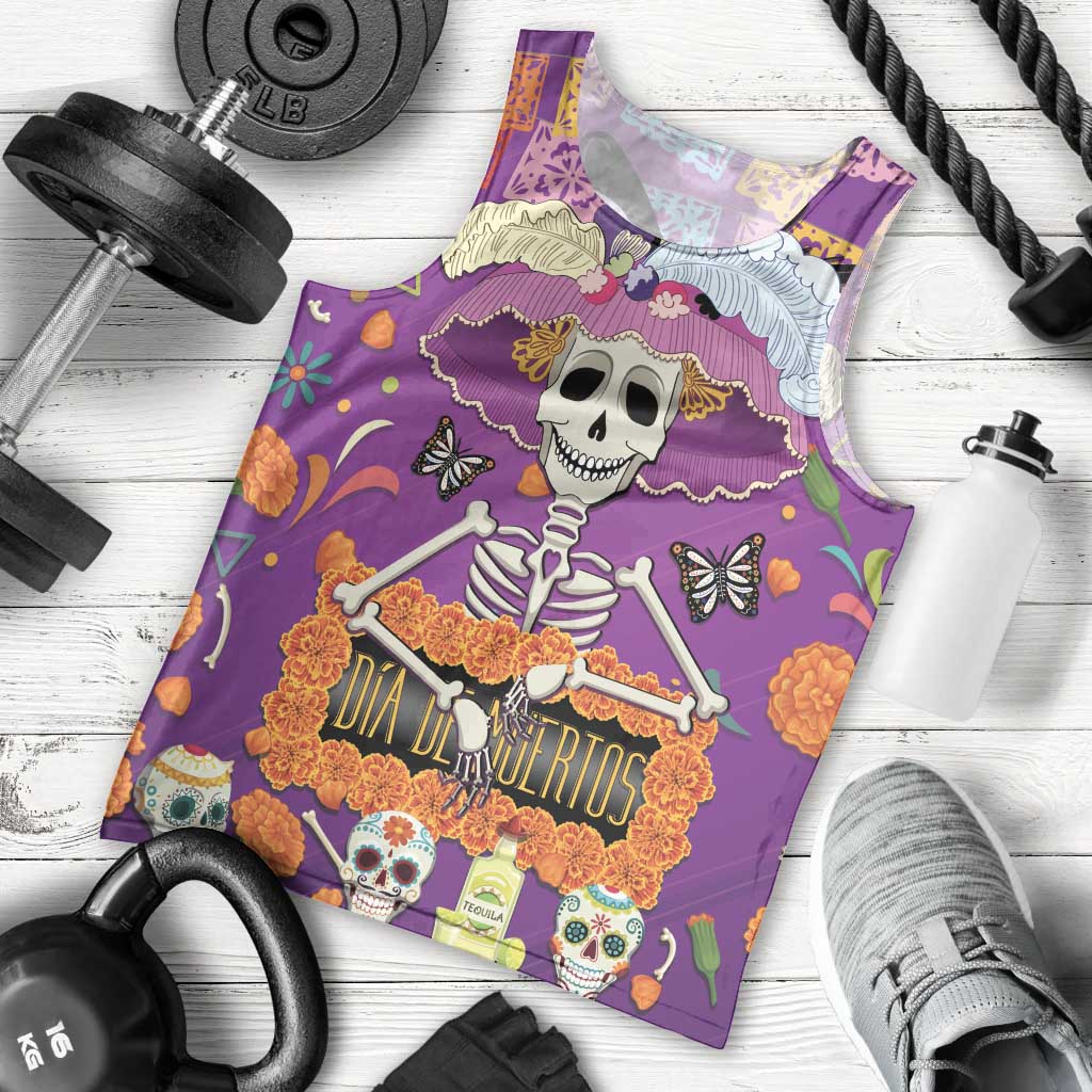 Dia De Muertos Mexico Men Tank Top La Calavera Catrina - Wonder Print Shop